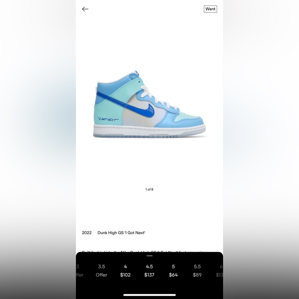 Nike Kids Dunk High GS 'I Got Next' Blue Sneakers